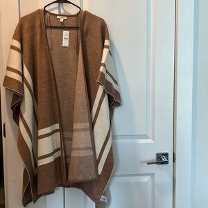 NWT LOFT striped poncho / cape / ruana